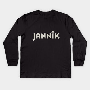 Sleek Jannik Tennis Ball Logo Design Kids Long Sleeve T-Shirt